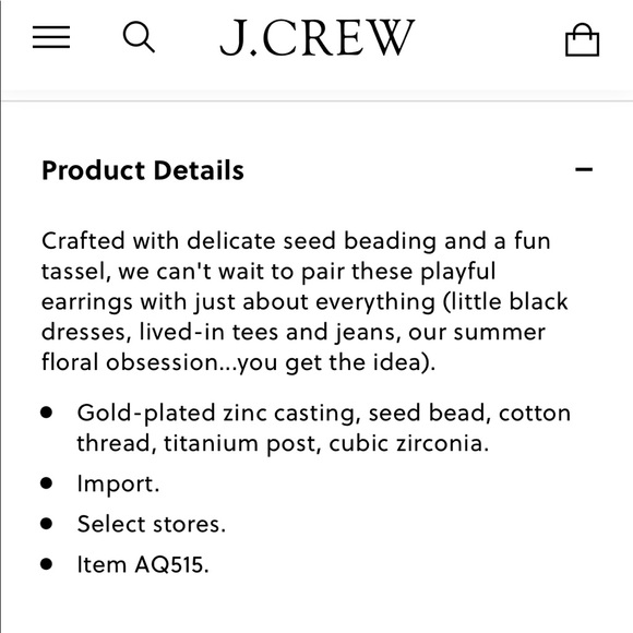 J. Crew Beaded Tassel Stud Earrings Rich Saffron - Picture 5 of 7